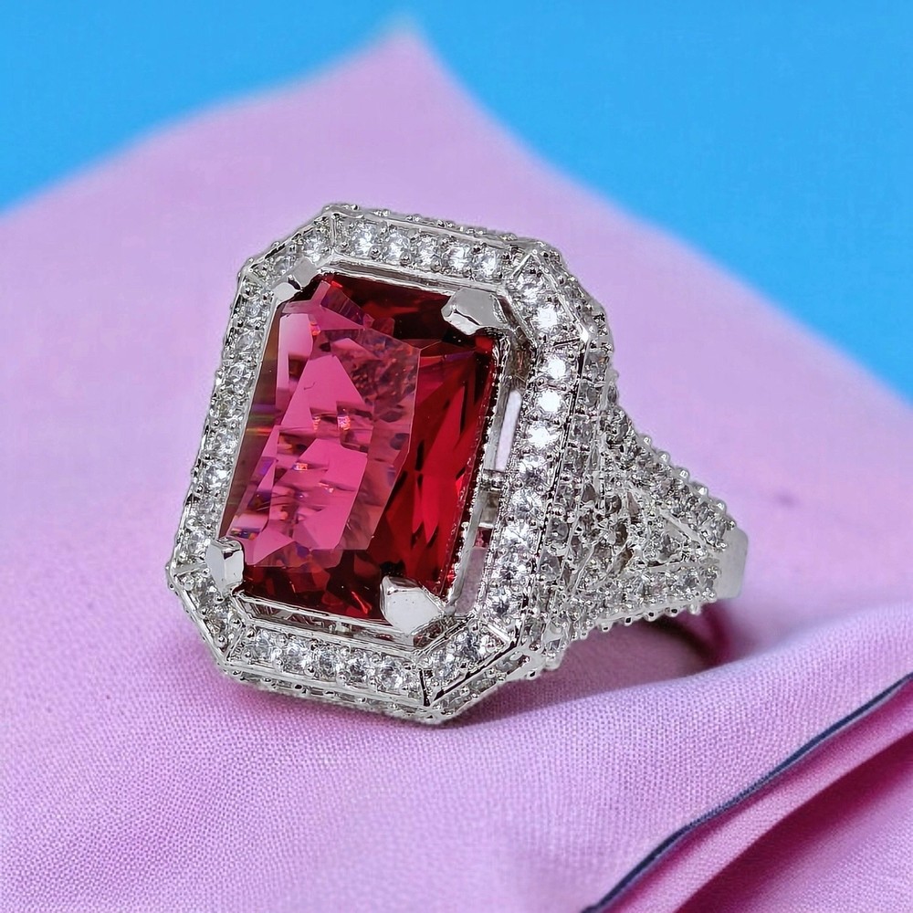 Indian Bollywood Big Size Adjustable Ring CZ & American Diamonds Ring Cocktail