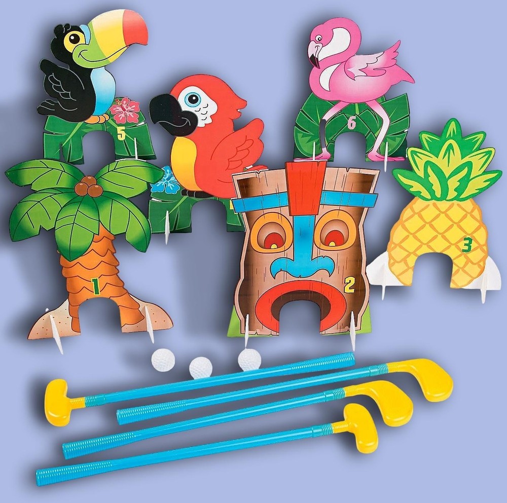 Tropical Luau Mini Golf Set for Kids Indoor Outdoor Party 38-PCS