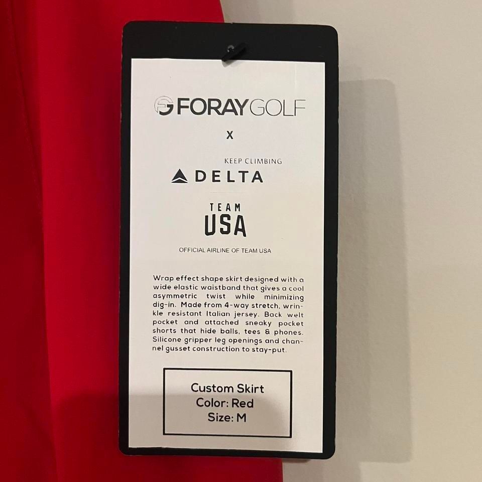 Foray Golf x Delta Team USA, Red White & Blue, Athletic Mini Skirt, NWT