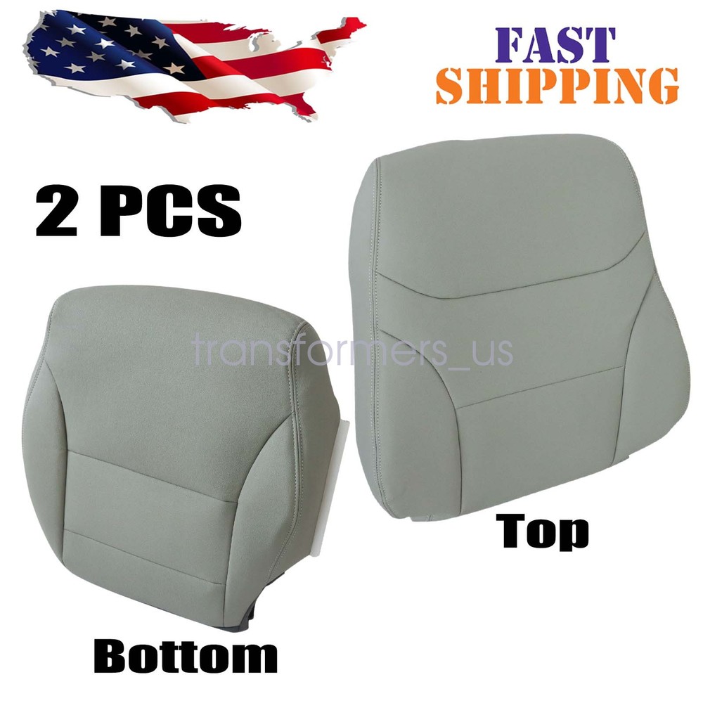 For 2012 2013 2014 2015 Honda Civic Driver Bottom & Top Leather Seat Cover Gray