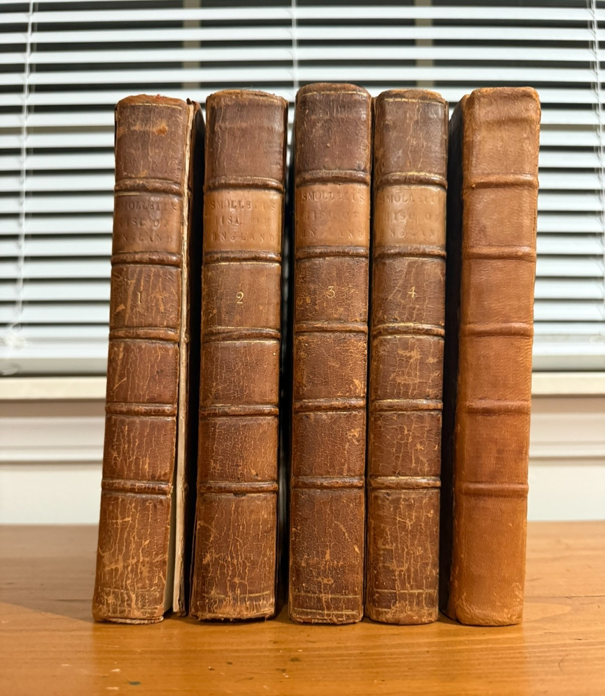 The History of England by Tobias Smollett, 5 Volume Set, printed 1785