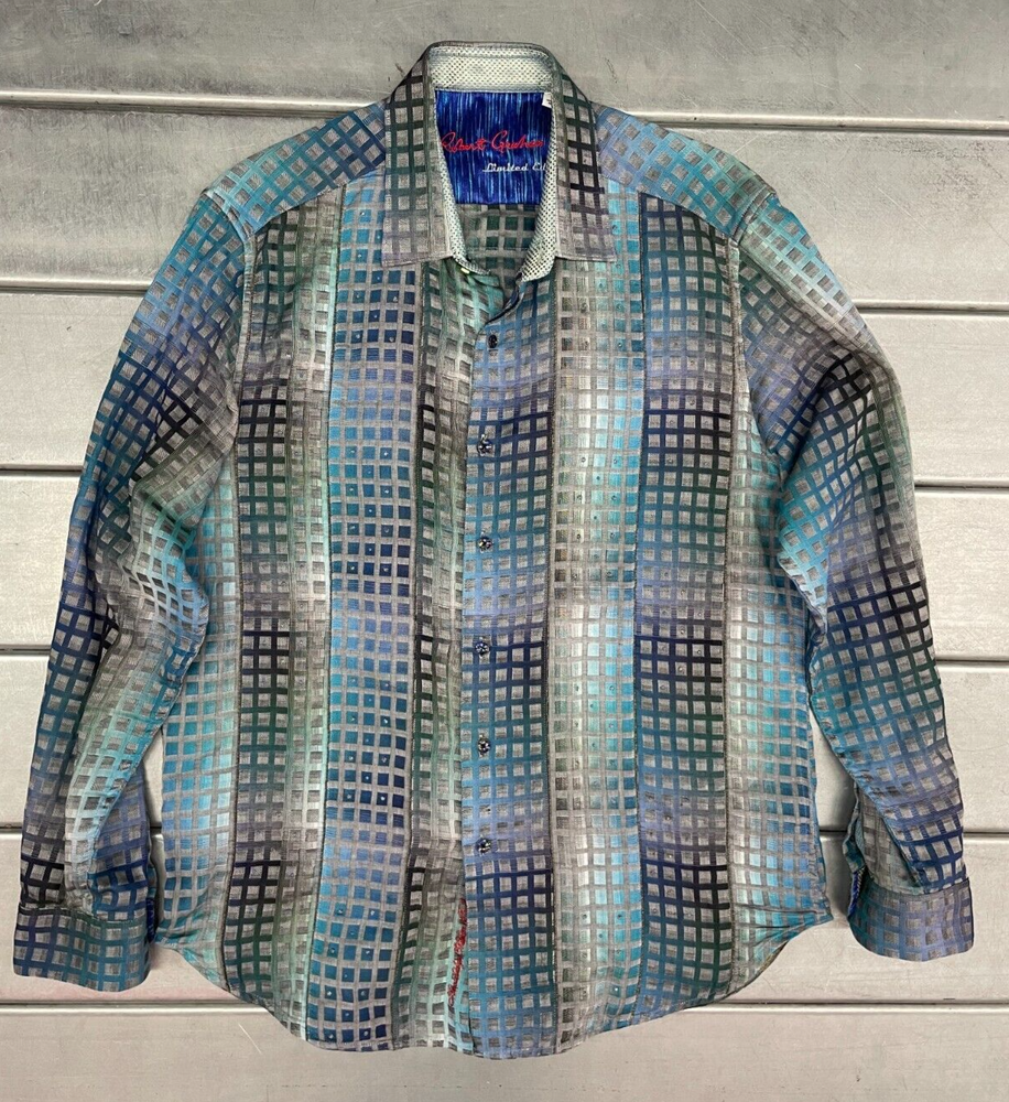 Robert Graham Limited Edition Landry Geometric Button Up Shirt Mens Size Large