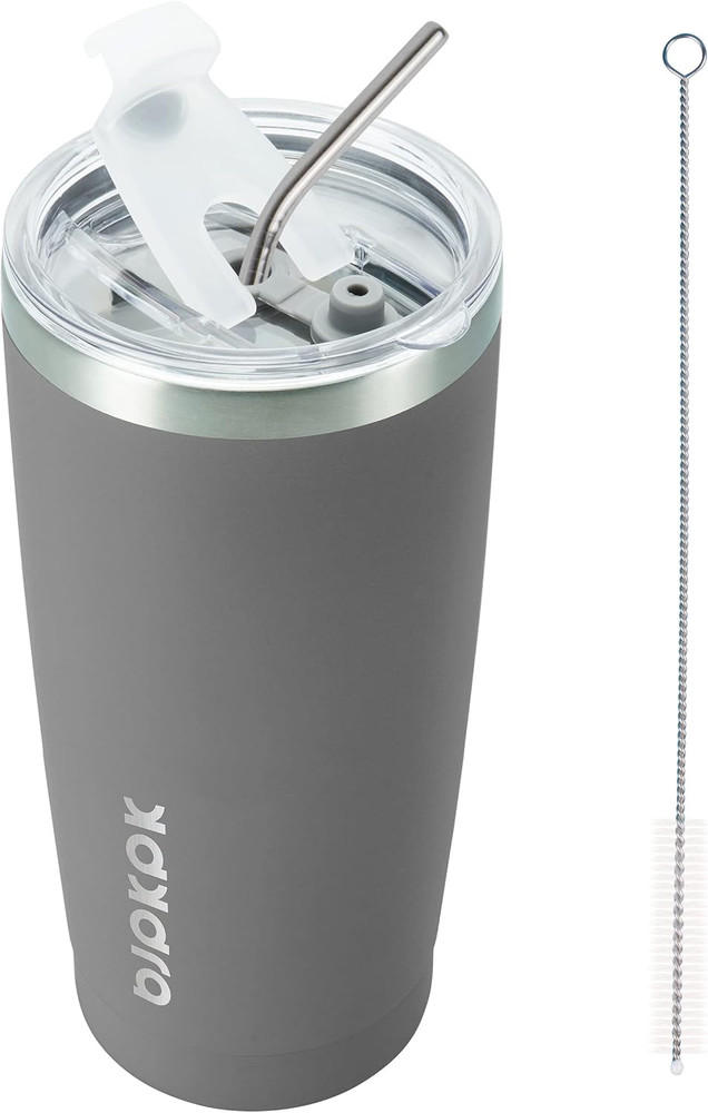 BJPKPK 20 Oz Insulated Tumbler with Lid and Straw Stainless Steel Tumblers Coffe