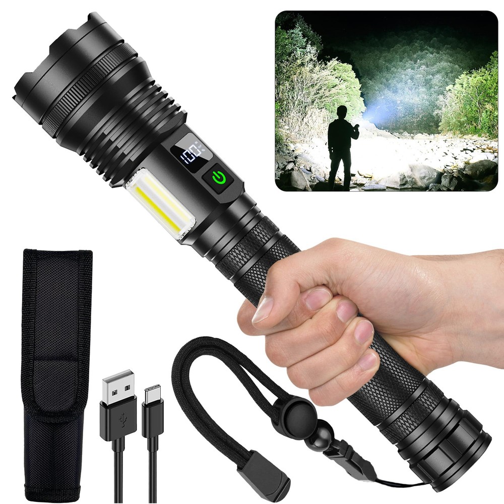 990K Lumens USB Rechargeable Flashlight Super Bright Long-Lasting