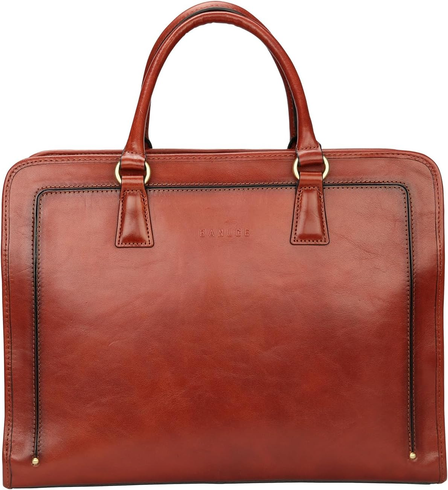 Vintage and Classic Genuine Full Grains Italian Leather Briefcase for Women 14 I