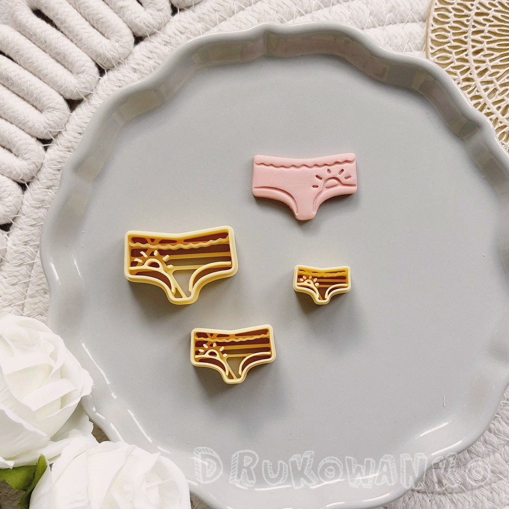 Linen Panties Lingerie Underwear Polymer Clay Earring Cutters Set of 2
