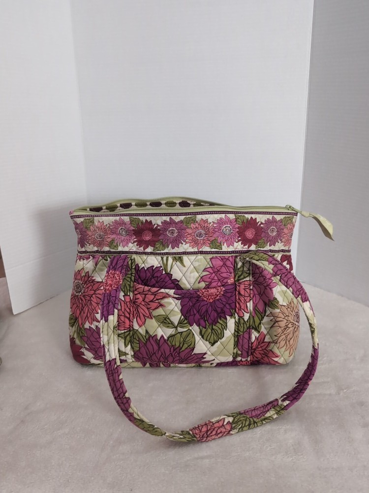 Vera Bradley Hello Dahlia Double Handle Tote Bag 14 x 10 x 3  