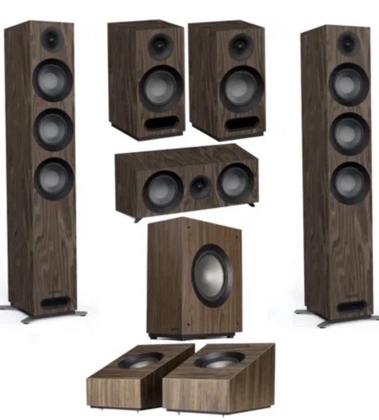 Jamo S809 7.1 Home Theater Pack Floorstanding Bookshelf Center Sub Walnut