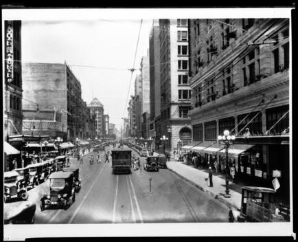 View Of Hill Street North Form 8Th Street Los Angeles 1924 California Old Photo