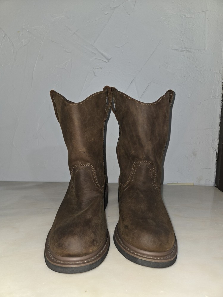 Trail Guide WELLINGTON Leather Workwear Boots 081166 Dark Brown Mens Size 8