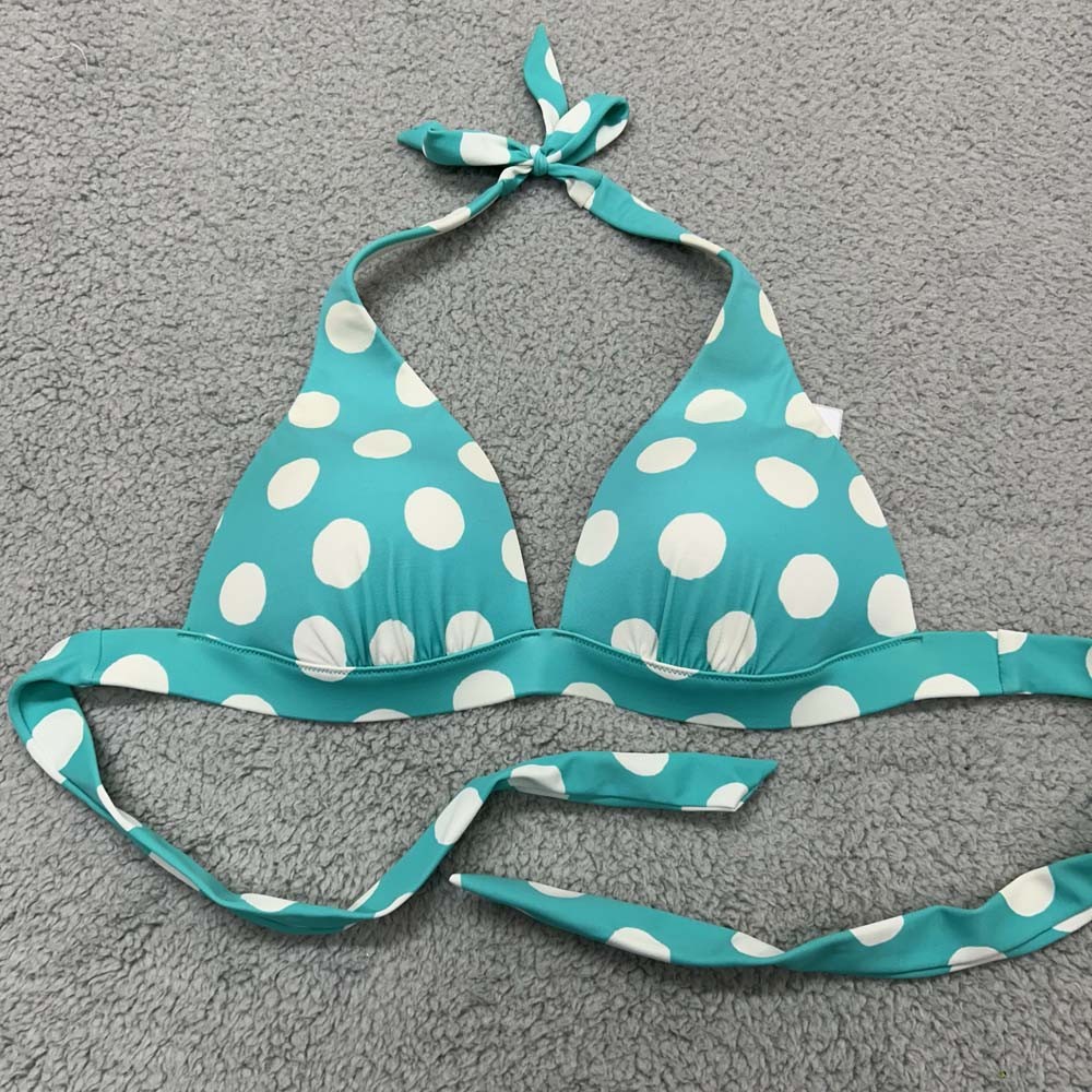 Victoria Secret Swim Triangle Bikini Womens Size Large Halter Swimwear Polka Dot