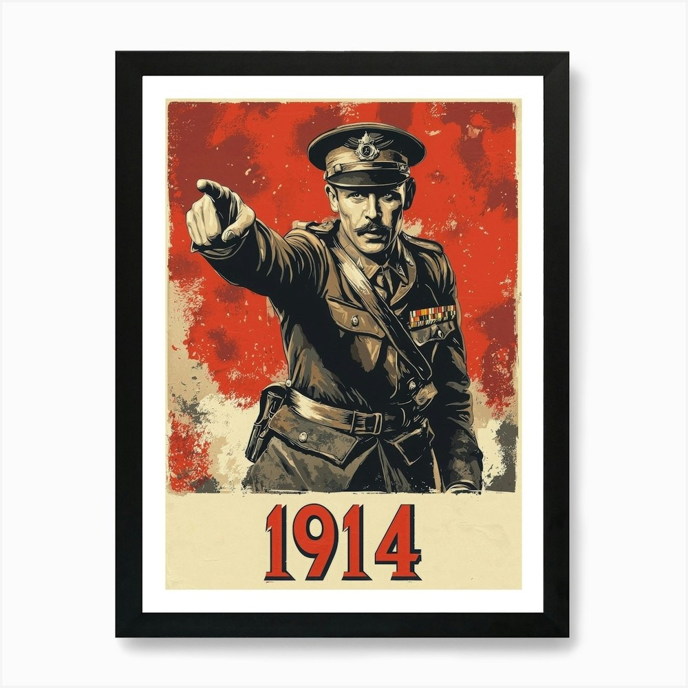 Vintage Recruitment Poster Framed Wall Art Canvas Print by Aihrgdesign