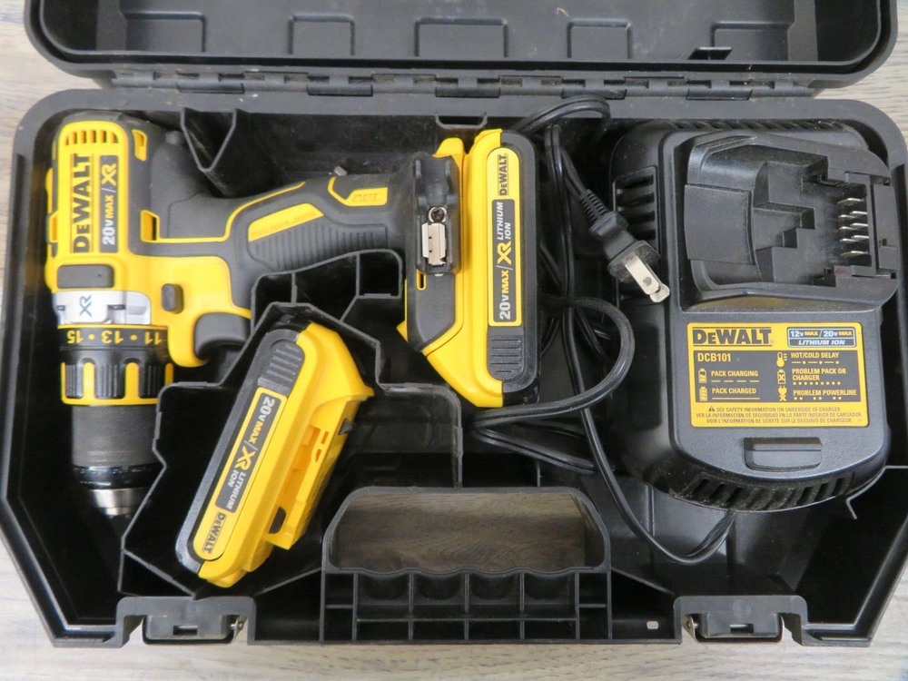 Dewalt DCD790 20V Drill W/ Charger, 2 Batteries, & Case