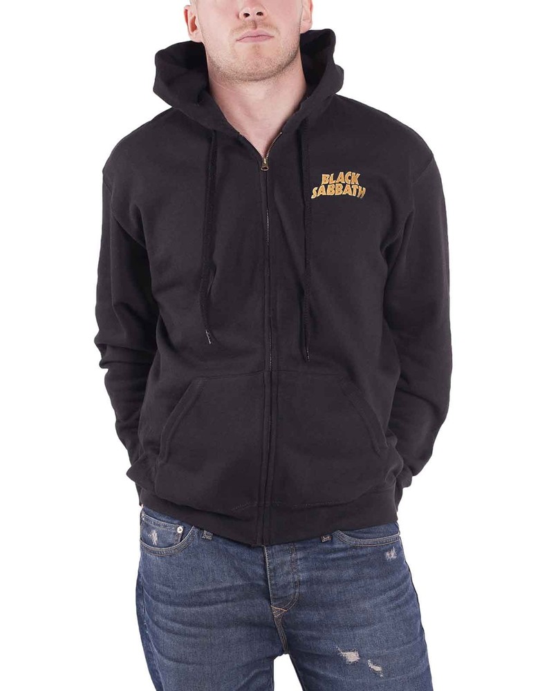 Black Sabbath Hoodie US Tour 1978 Band Logo new Official Mens Black Zipped Size