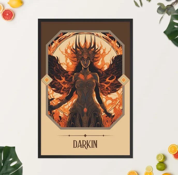 Darkin Art Print – Art Nouveau Inspired Tarot Woman