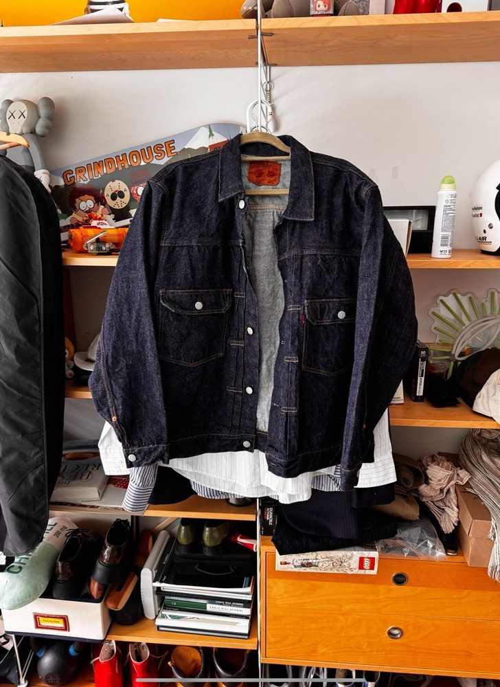 Samurai 18oz Selvedge Denim Jacket Indigo Cowboy Style S101AX Size 44 XL NWT $475