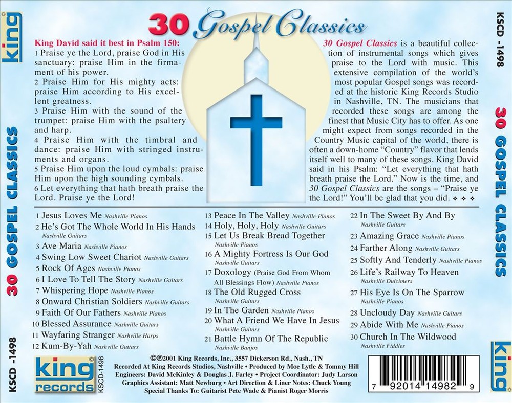 VARIOUS ARTISTS 30 GOSPEL CLASSICS [KING] NEW CD