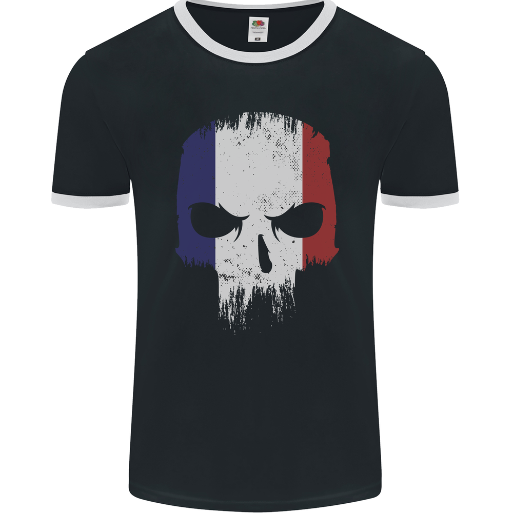 French Skull Biker Gym Ringer T-Shirt by FotL for Men