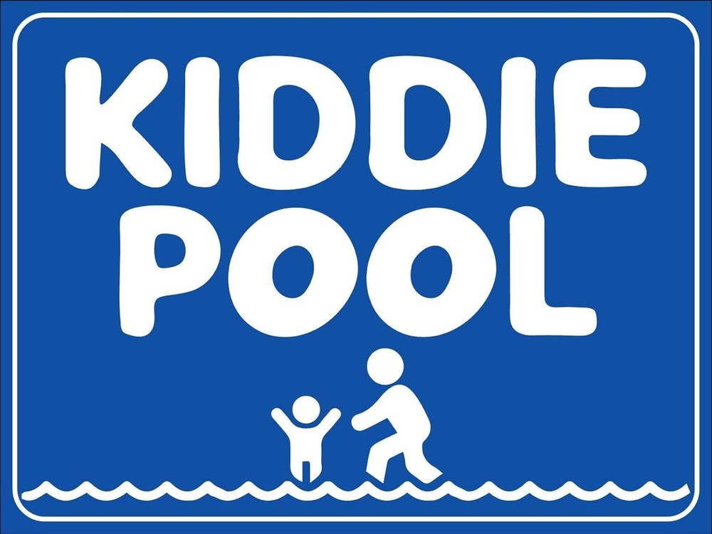Kiddie Pool Warning Sign 8x12 Inch Metal Tin Caution Swimming Pool Safety Sign