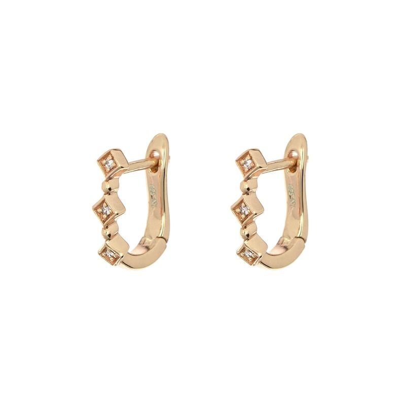 Cartilage hoop Huggie hoop earrings 14k Yellow gold moissanie cartilage earrings