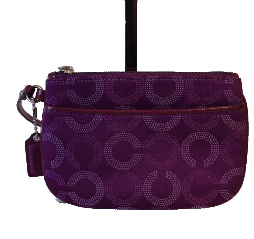 Coach Purple Logo Wristlet with C Hangtag 20
