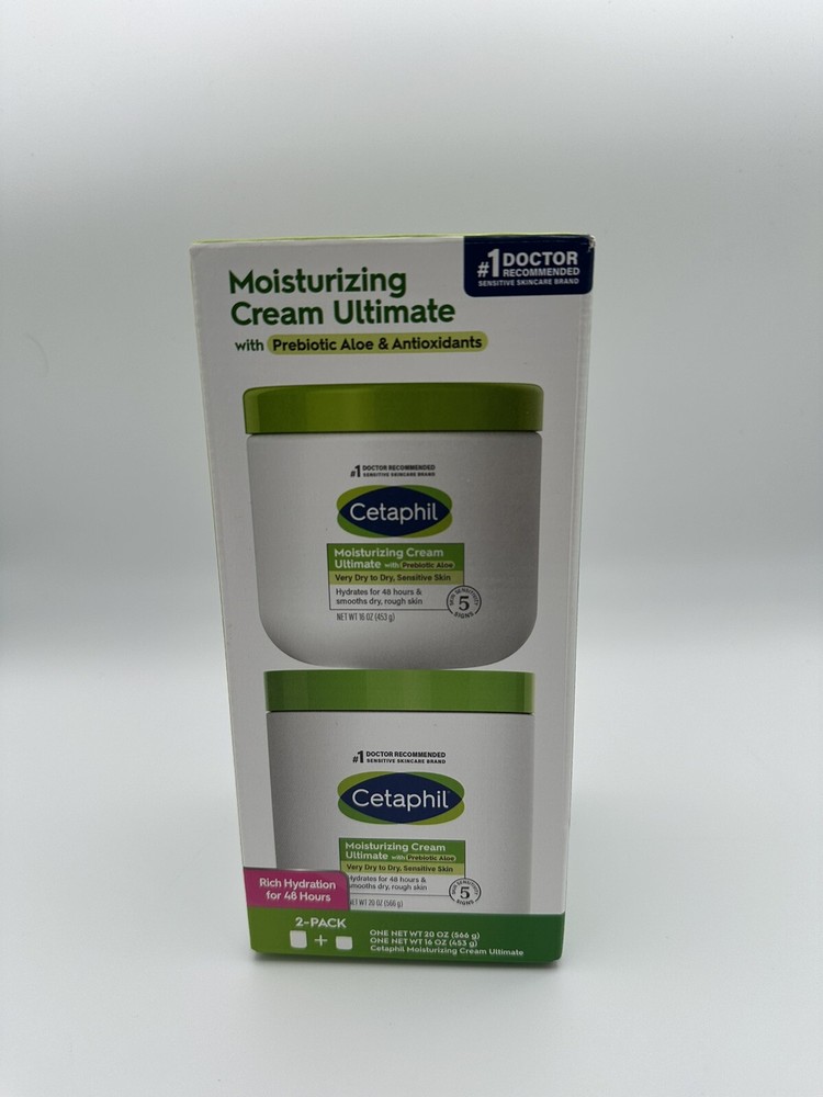 Cetaphil Moisturizing Cream for Dry Sensitive Skin 20oz & 16oz Bundle