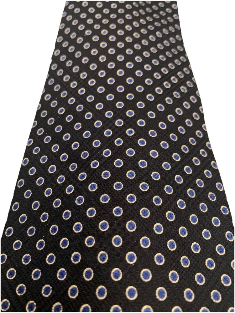 Vintage Polo Ralph Lauren Silk Necktie Men's Black Polka Dot Designer Tie EUC