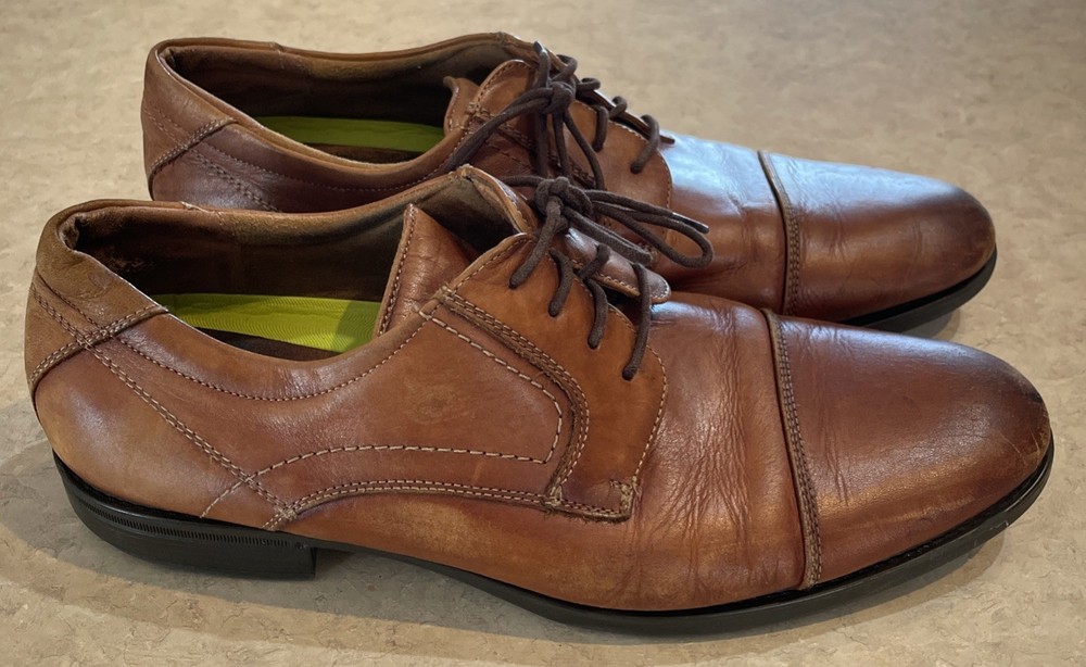 Florsheim Comfortech Midtown Cap Brown Oxford Size 11D Shoes Leather Upper