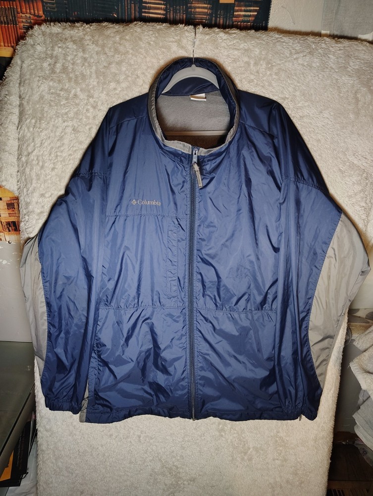 Columbia Men’s Size 4X Blue/Gray Full Zip Hooded Windbreaker Jacket