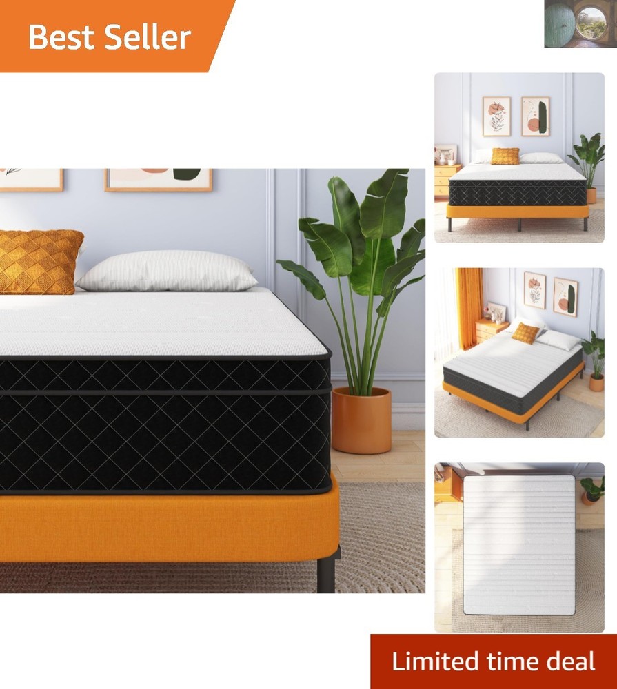 Eco-Friendly Full Size Hybrid Mattress - 12 Inch Pressure Relief & Easy Setup