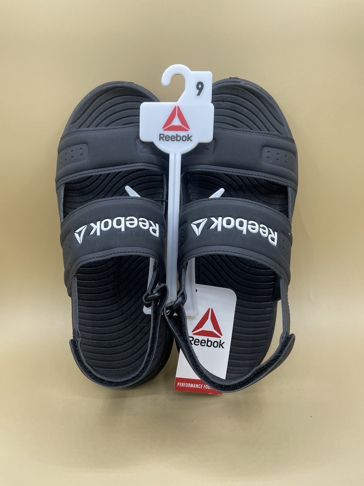 Sz 9 Women’s Reebok Athletic Sandals Black EVA comfort Footbed Lightweight NEW