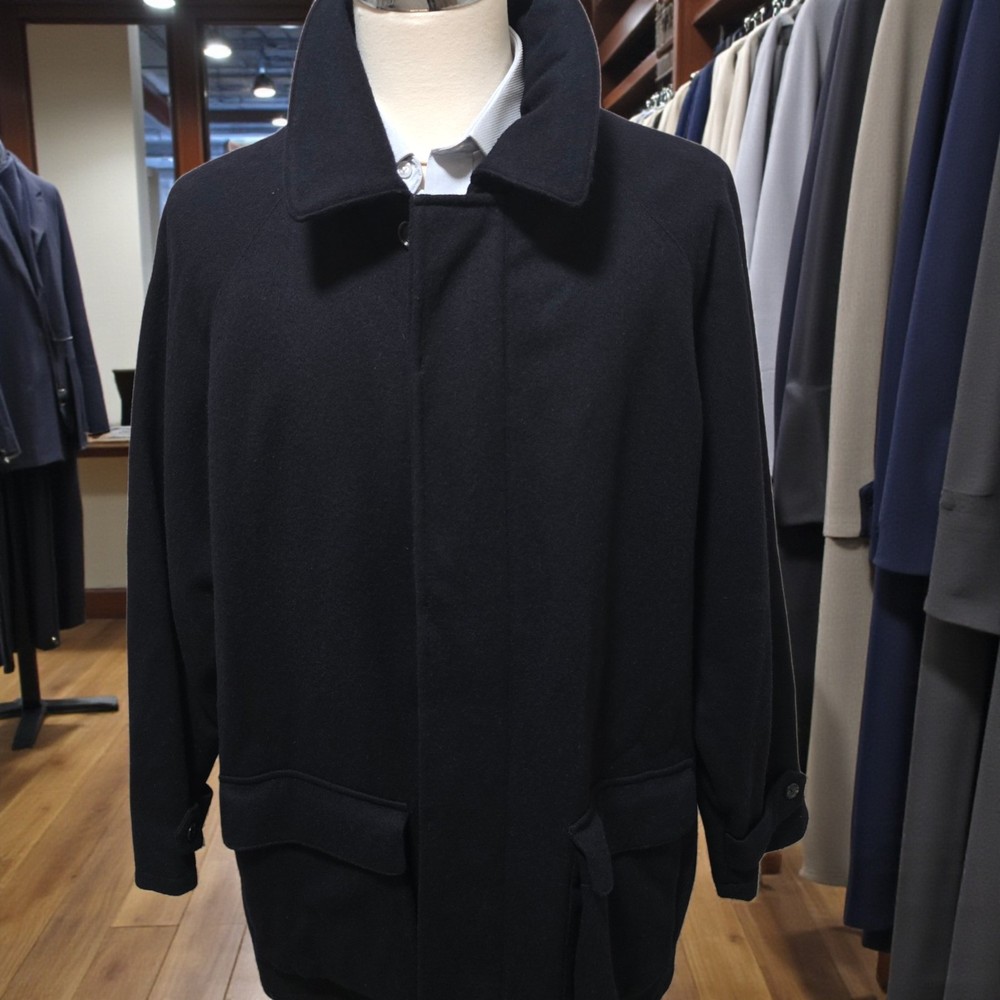 Vintage NWT Polo Ralph Lauren Coat 44r XL Navy Flannel Overcoat Midlength