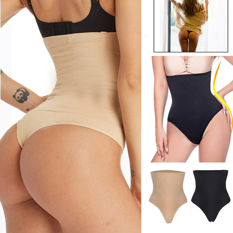 High Waist Seamless Thong for Women Tummy Control Shapewear Briefs