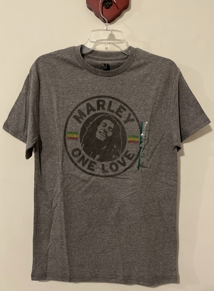 Zion Rootswear Bob Marley “One Love” Medium Gray Athletic Fit Tshirt NWT! A4030