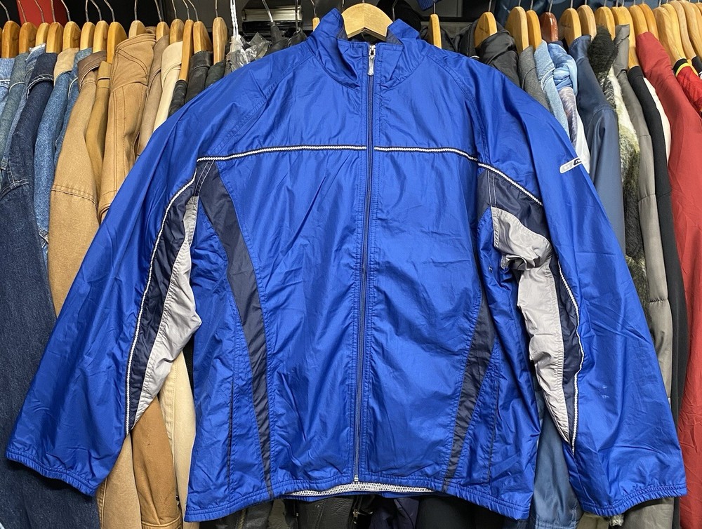 Reebok Windbreaker Jacket Full Zip Blue Medium Y2K Read Desc (Pre-Owned)