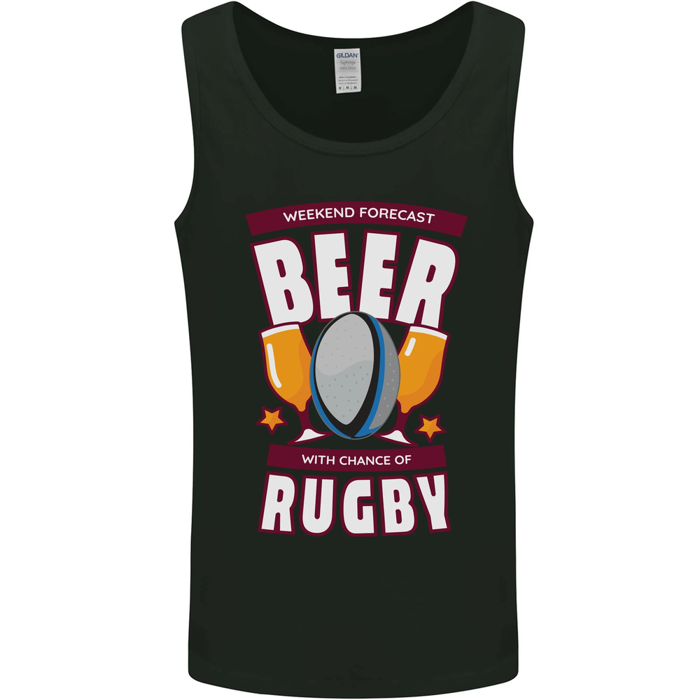 Weekend Forecast Beer Alcohol Rugby Funny Mens Vest Tank Top