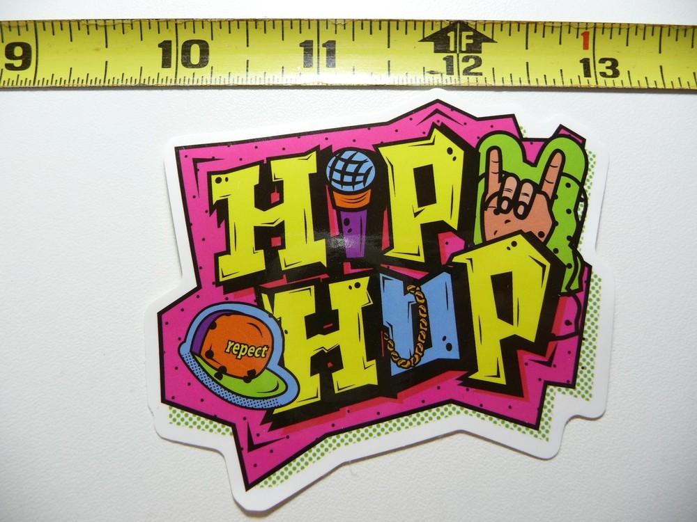 MICROPHONE RESPECT HAT DECAL STICKER HIP HOP RAP MUSIC STYLE STREET