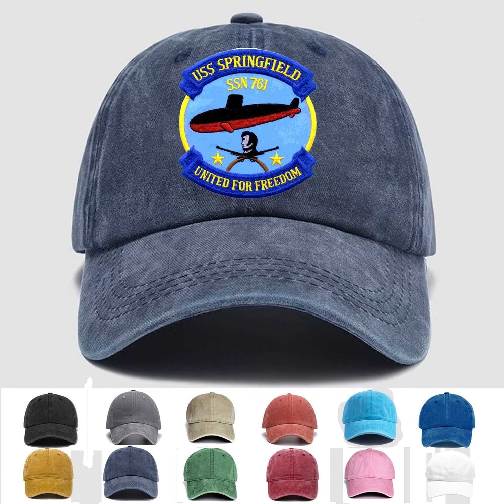Custom Personalization Embroidered Hat USS Springfield SSN-761, Veteran Cap,Gift
