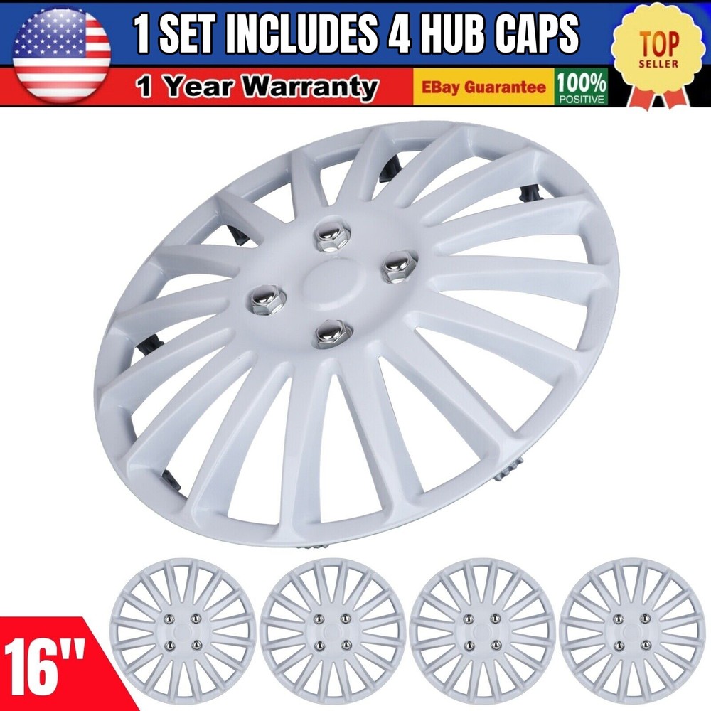 4PCS 16-Inch Universal Snap-On Wheel Covers for R16 Tires & Steel Rims
