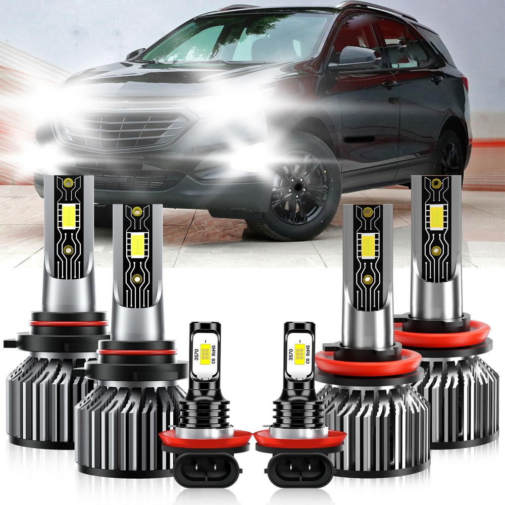 For Chevrolet Equinox 2010-2017 Combo LED Headlight High Lo Fog Light Bulb 6500K