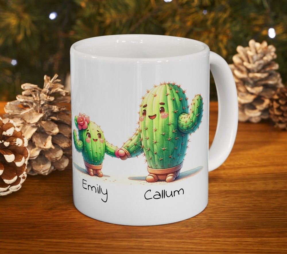 Cute Cactus Pair Coffee Mug for Couples