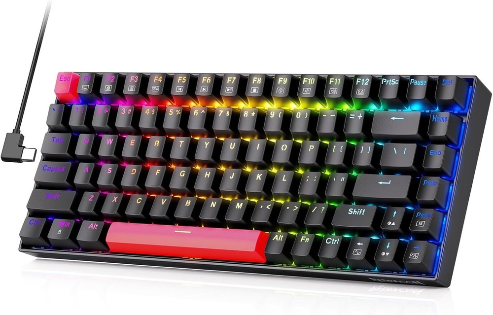 Macro ... Mechanical Keyboard  Full RGB 75% Gaming Keyboard with Red Switches