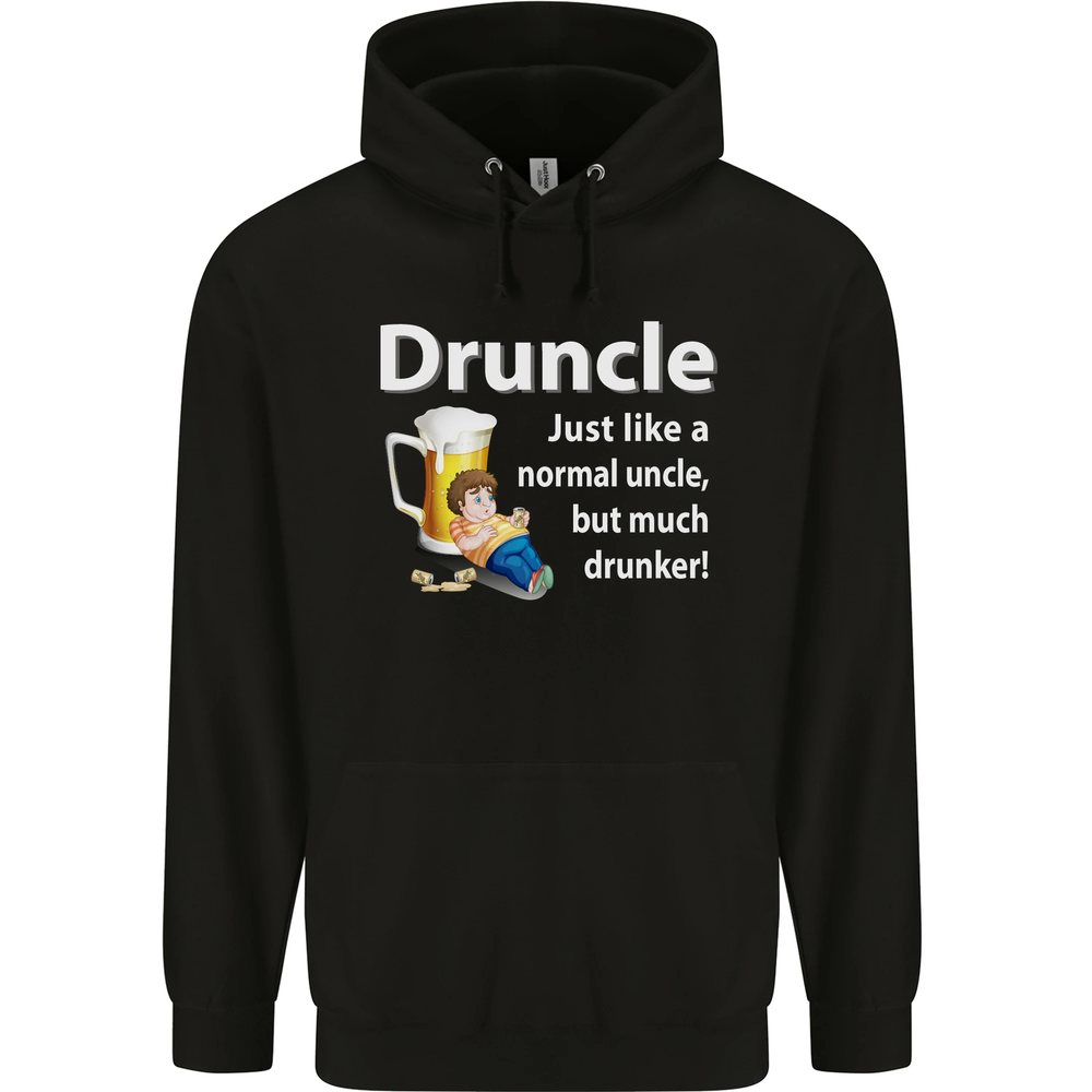 Druncle Like a Normal Uncles Day Funny Mens 80% Cotton Hoodie