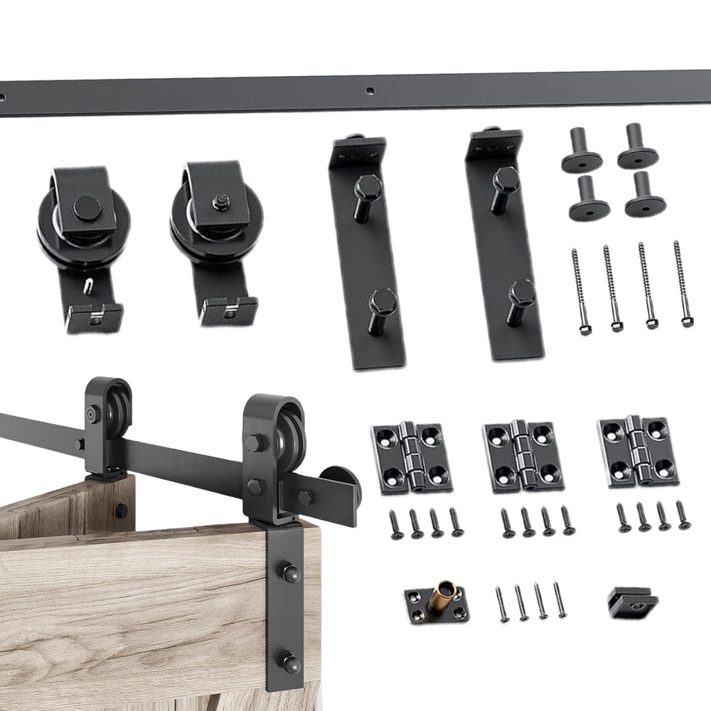46in Black Bifold Sliding Door Track,Sliding barn door hardware kit