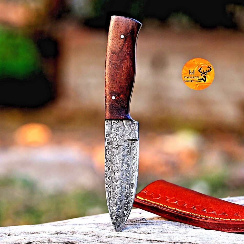 CUSTOM MADE FORGED DAMASCUS STEEL SKINNING HUNTING KNIFE EDC 2677