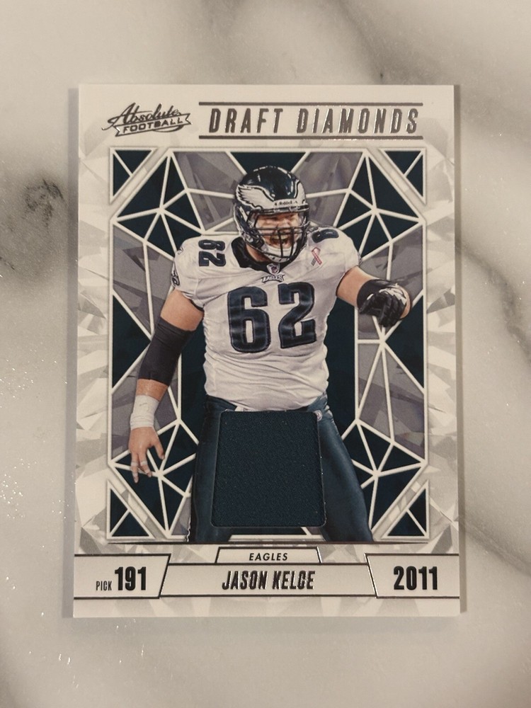 2024 Panini Absolute Jason Kelce Draft Diamonds Relic Insert Eagles Collectible Football Card