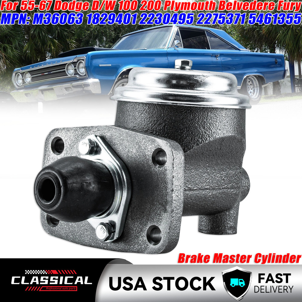 Brake Master Cylinder For 1955-1967 Dodge D/W 100 200 Plymouth Belvedere Fury;