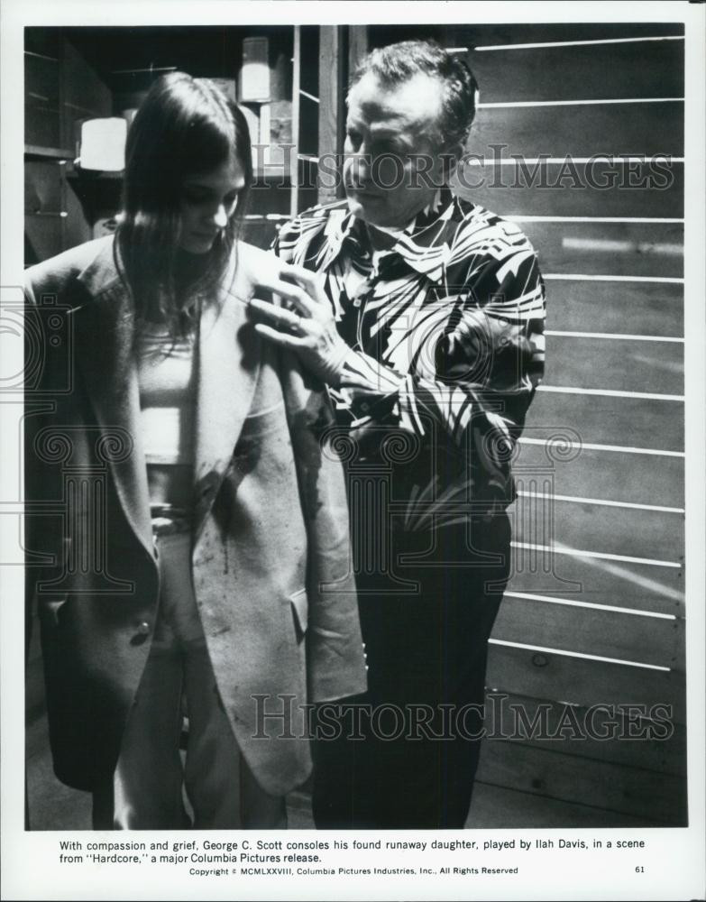 1978 Press Photo George C. Scott & Ilah Davis in a scene from the , Hardcore