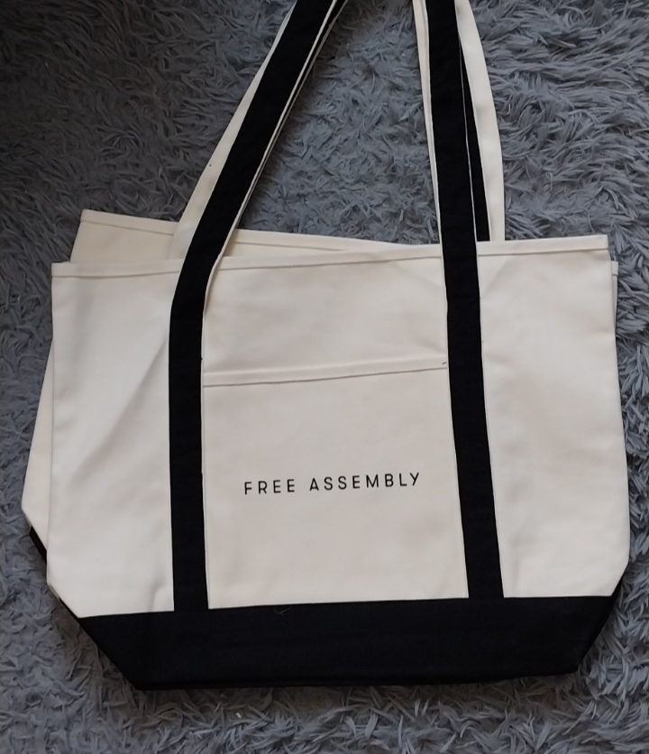 Free Assembly 100% Cotton Canvas Beach Shopping Bag