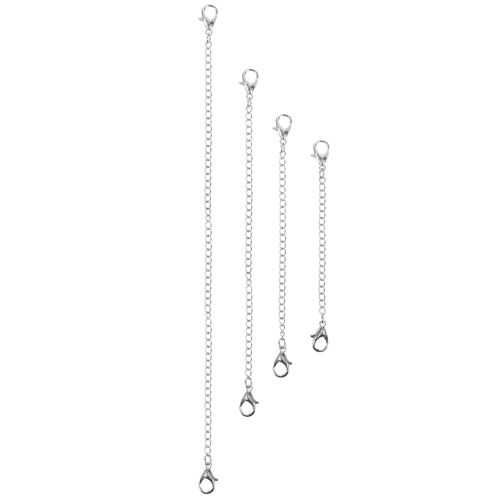 4 Pcs Necklace Stacker Clasp Alloy Extension Chain Lobster Buckle